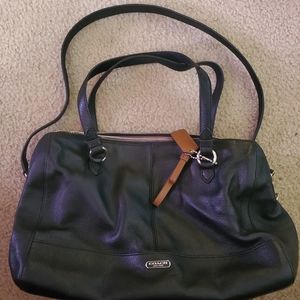 Coach purse, black, med-large